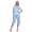 Damen Capri Pyjama mit kurzen Ärmeln; Blau/M/38