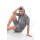 Herren Jogginganzug mit Short Trainingsanzug Sportanzug mit Kapuze, Grau/XXL