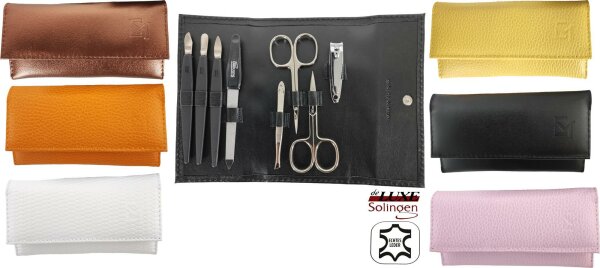 Lederetui Nagelpflege Set Maniküre Etui 8-tlg Mit Nagelschere Solingen