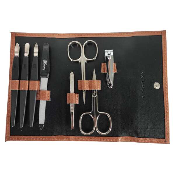 Nagelpflege Set 8-tlg. Echtleder Etui | Maniküre Pediküre | Solingen | Made in Germany Bronze