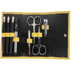 Nagelpflege Set 8-tlg. Echtleder Etui | Maniküre Pediküre | Solingen | Made in Germany Gelb