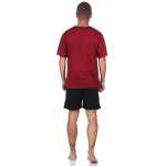 Herren Pyjama Short und T-Shirt Schlafanzug, Rot/L