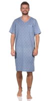 Herren Nachthemd Sommer Sleepshirt, Grau/L