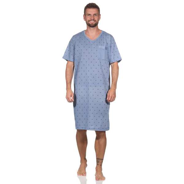 Herren Nachthemd Sommer Sleepshirt, Grau/M