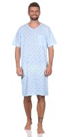 Herren Nachthemd Sommer Sleepshirt, Hellblau/L