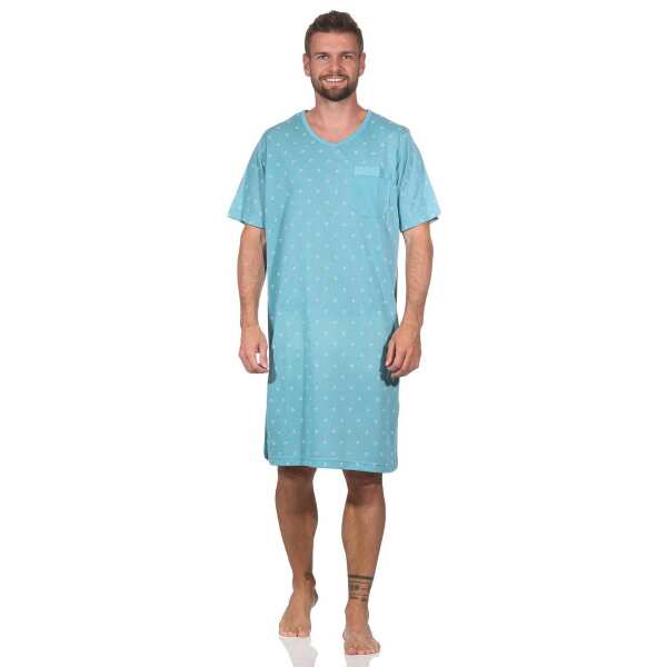Herren Nachthemd Sommer Sleepshirt, Mint/M