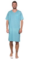 Herren Nachthemd Sommer Sleepshirt, Mint/XXL