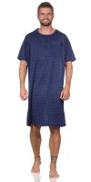 Herren Nachthemd Sommer Sleepshirt, Dunkelblau/L