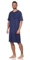 Herren Nachthemd Sommer Sleepshirt, Dunkelblau/L