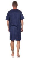 Herren Nachthemd Sommer Sleepshirt, Dunkelblau/L