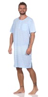 Herren Nachthemd Sommer Sleepshirt, Hellblau/L
