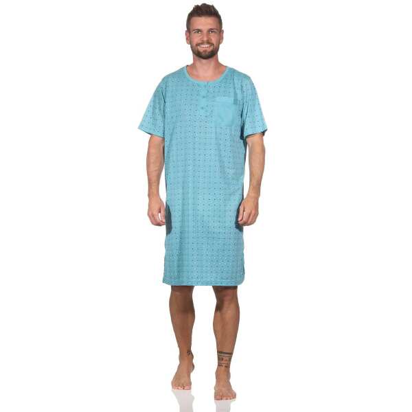 Herren Nachthemd Sommer Sleepshirt, Mint/L