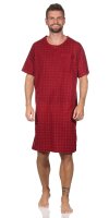 Herren Nachthemd Sommer Sleepshirt, Rot/XXL