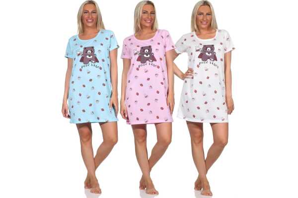 Damen Nachthemd Sleepshirt Nachtwäsche; Gr. S M L