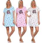 Damen Nachthemd Sleepshirt Nachtwäsche; Gr. S M L