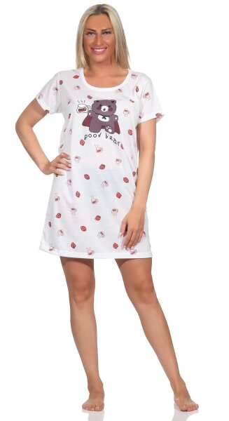 Damen Nachthemd Sleepshirt Nachtwäsche; Ecru/S/36