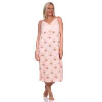 Damen Nachthemd mit verstellbaren Trägern – Blumenprint Schlafkleid aus Baumwollmix
