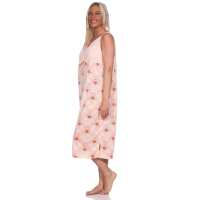 Damen Nachthemd mit verstellbaren Trägern – Blumenprint Schlafkleid aus Baumwollmix