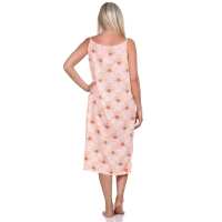Damen Nachthemd mit verstellbaren Trägern – Blumenprint Schlafkleid aus Baumwollmix