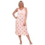 Damen Nachthemd Sleepshirt Nachtwäsche ohne Ärmel; Aprikose/2XL/44