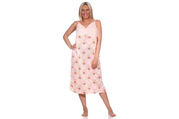 Damen Nachthemd Sleepshirt Nachtwäsche ohne Ärmel; Aprikose/XL/42