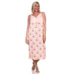 Damen Nachthemd Sleepshirt Nachtwäsche ohne Ärmel; Aprikose/XL/42