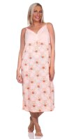 Damen Nachthemd Sleepshirt Nachtwäsche ohne Ärmel; Aprikose/XL/42