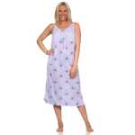Damen Nachthemd Sleepshirt Nachtwäsche ohne Ärmel; Flieder/L/40