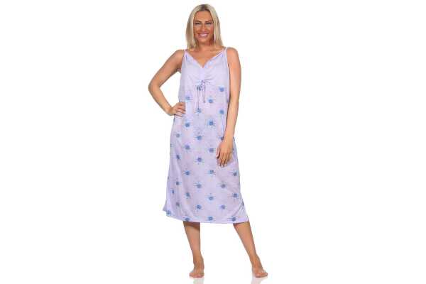 Damen Nachthemd Sleepshirt Nachtwäsche ohne Ärmel; Flieder/XL/42