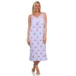 Damen Nachthemd Sleepshirt Nachtwäsche ohne Ärmel; Flieder/XL/42