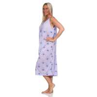 Damen Nachthemd Sleepshirt Nachtwäsche ohne Ärmel; Flieder/XL/42
