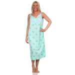 Damen Nachthemd Sleepshirt Nachtwäsche ohne Ärmel; Grün/L/40