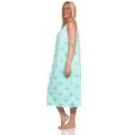 Damen Nachthemd Sleepshirt Nachtwäsche ohne Ärmel; Grün/L/40