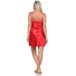 Damen Negligé Satin Nachtkleid Reizwäsche mit Spitze; S M L XL 2XL