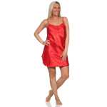 Damen Negligé Satin Nachtkleid Reizwäsche mit Spitze; S M L XL 2XL