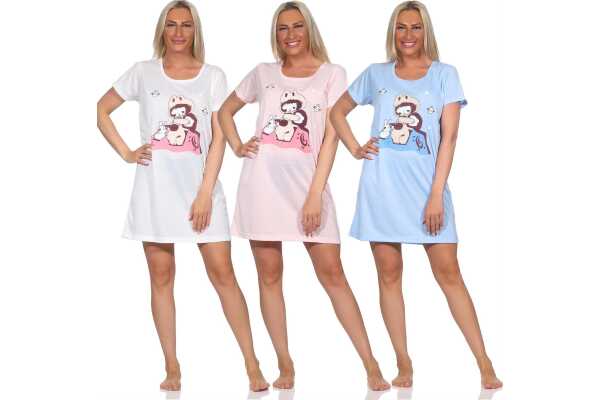 Damen Nachthemd Sleepshirt Nachtwäsche;  Gr. S M L