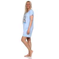 Damen Nachthemd Sleepshirt Nachtwäsche;  Hellblau/S/36