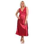 Damen Negligé Satin Nachtkleid Reizwäsche mit Spitze; S M L XL 2XL