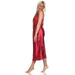 Damen Negligé Satin Nachtkleid Reizwäsche mit Spitze; S M L XL 2XL