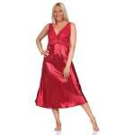 Damen Negligé Satin Nachtkleid Reizwäsche mit...