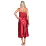 Damen Negligé Satin Nachtkleid Reizwäsche mit Spitze; S M L XL 2XL