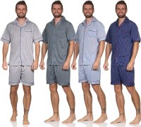 Herren Pyjama Short & Hemd Schlaf-Anzug; Gr. M L XL 2XL