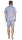 Herren Pyjama Short & Hemd Schlaf-Anzug; Graublau/M