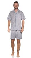 Herren Pyjama Short & Hemd Schlaf-Anzug; Grau/XL