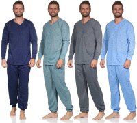 Herren Pyjama Set Shirt & Hose Schlaf-Anzug...