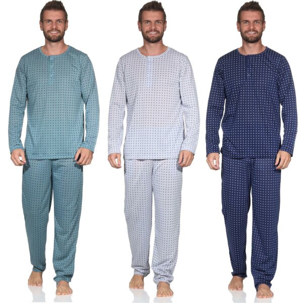 Herren Pyjama Set Shirt & Hose Schlaf-Anzug Nachthemd, M L XL XXL