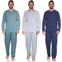 Herren Pyjama Set Shirt & Hose Schlaf-Anzug...
