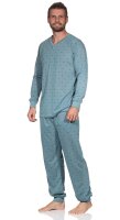 Herren Pyjama Shirt & Hose Schlaf-Anzug Nachthemd,  Petrol/M/48