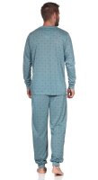 Herren Pyjama Shirt & Hose Schlaf-Anzug Nachthemd,  Petrol/M/48