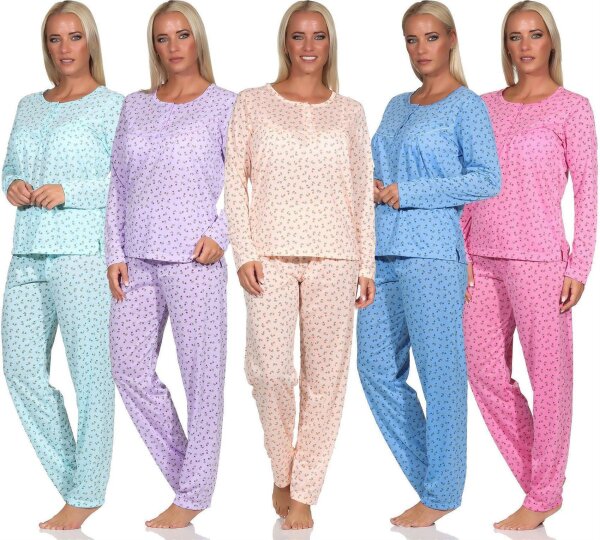 Damen Pyjama Hose & Langarmshirt Schlafanzug; Gr. M L XL 2XL